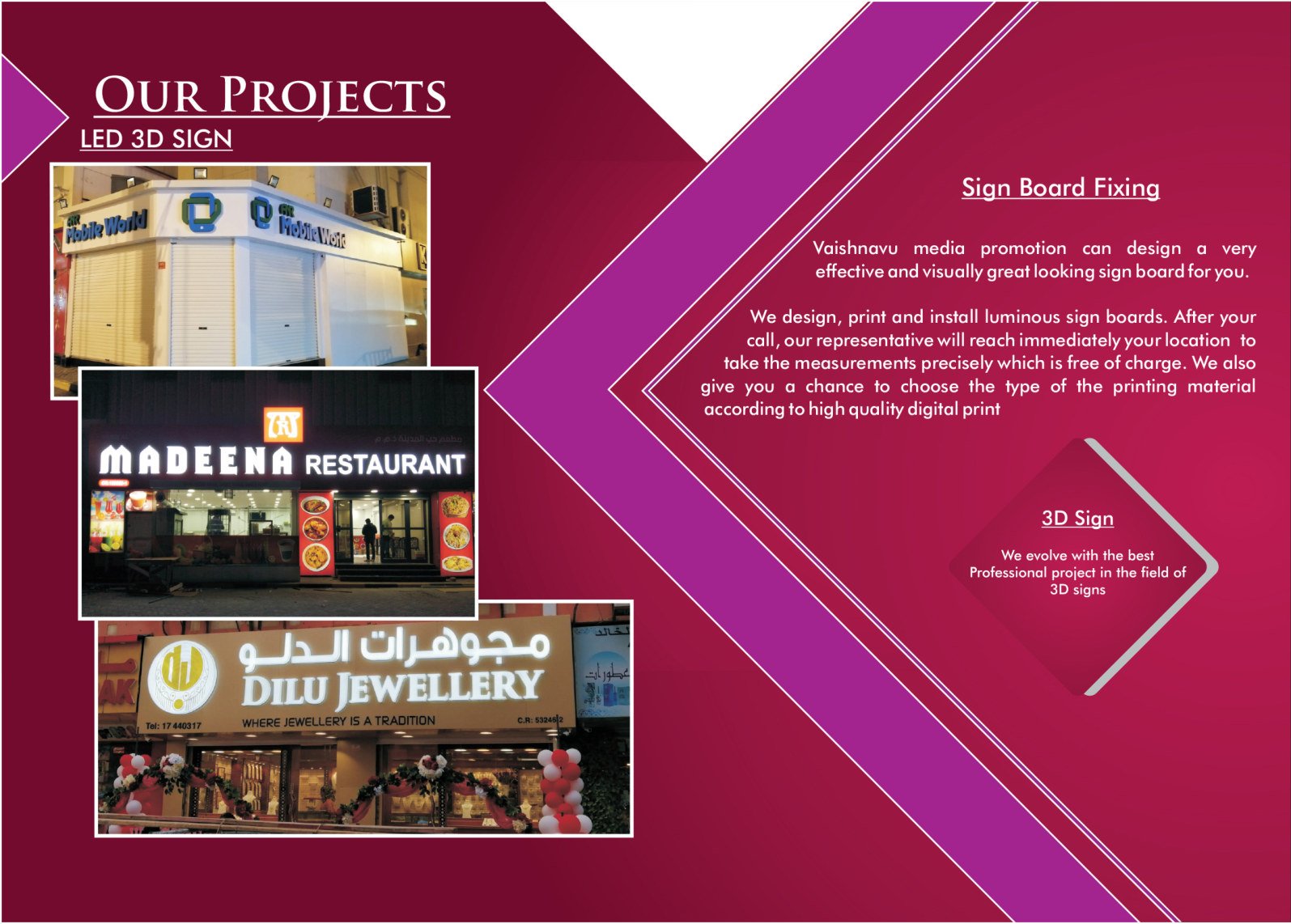 LED 3D Signs project portfolio